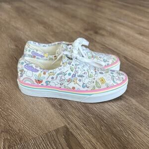 Vans Fairytale Unicorn Sneakers White Size 2 Low Top Skater